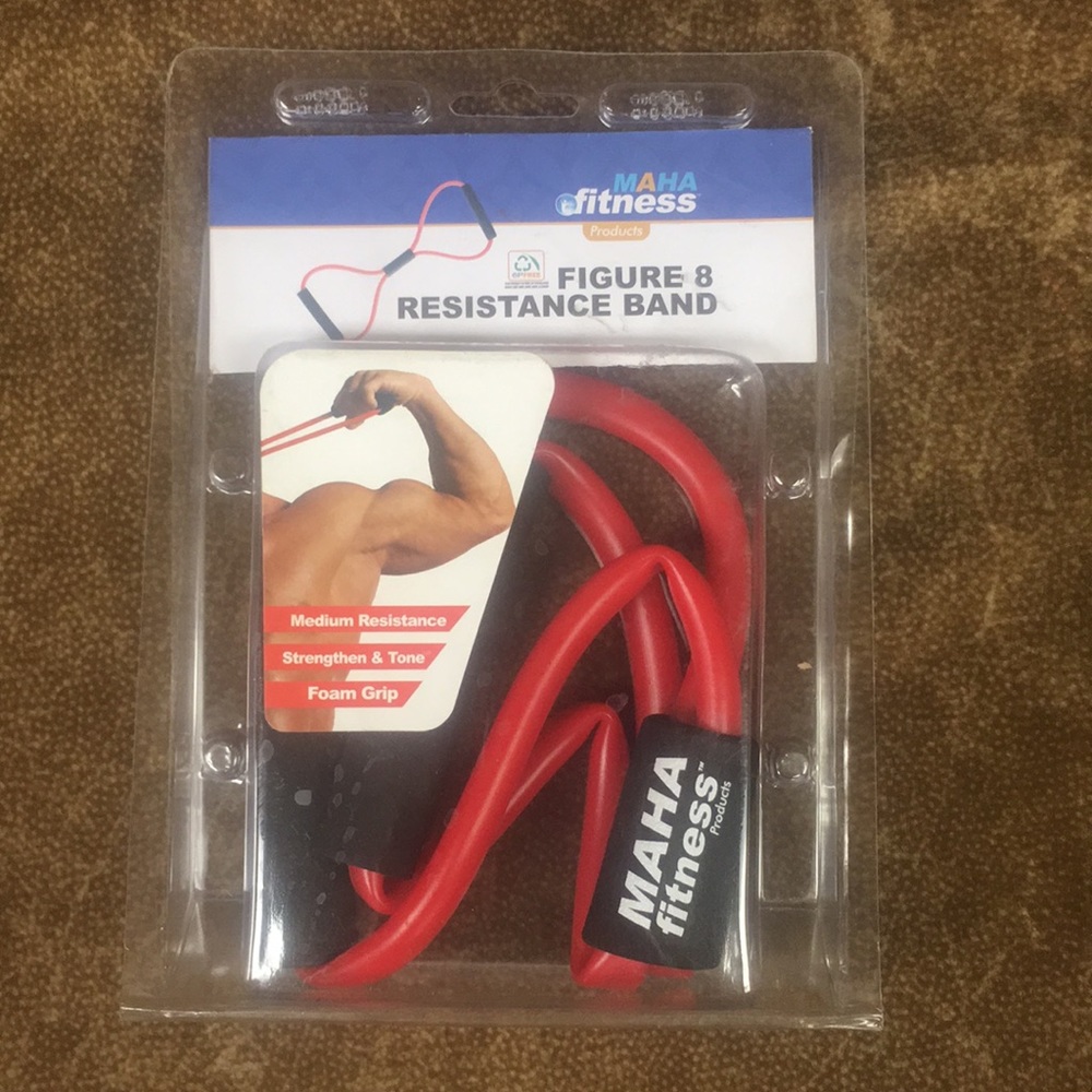 Medium resistance figure 8 toning bands Red